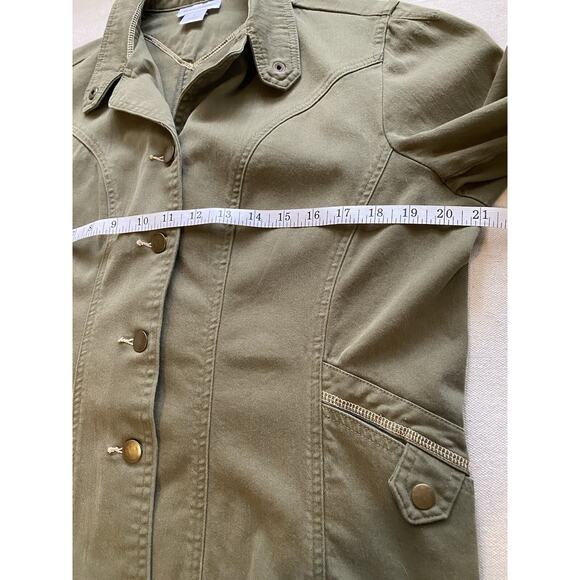 Travel Smith Canvas Jacket Womens Medium Green Cotton Cargo Utility Jacket - Picture 15 of 16